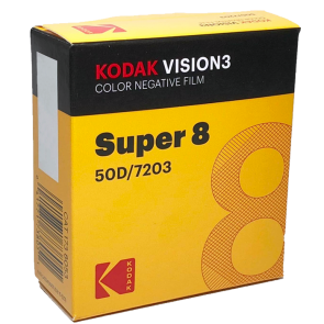 A box of Super 8 Kodak Vision 50 film
